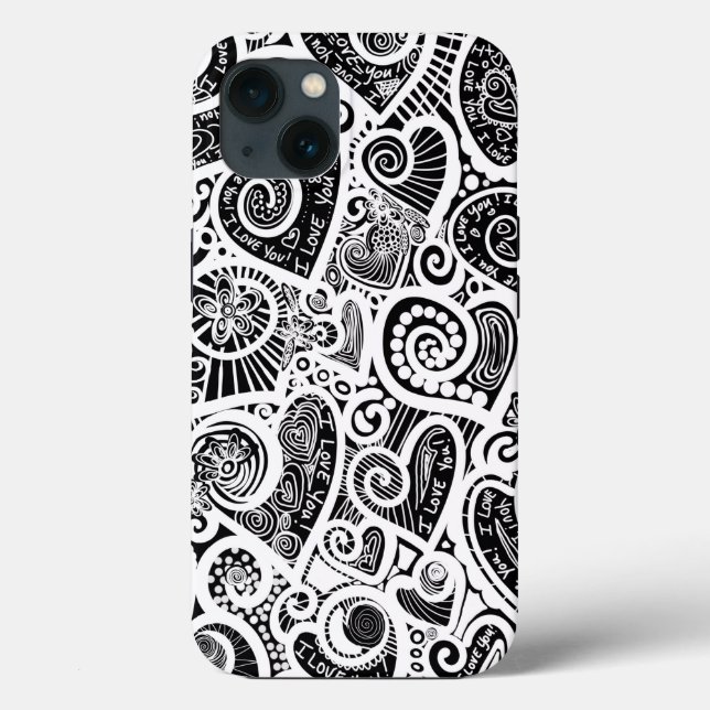 Coques Case-Mate iPhone Je T'Aime Design D'Art Abstrait Scratch (Verso)
