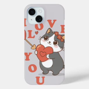 Coque Pour iPhone 15 Je T'Aime Kitty