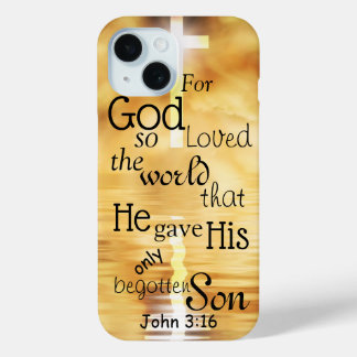 Coque Pour iPhone 15 Jean 3 16 Dieu a aimé le monde Bible Verse