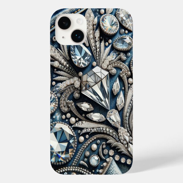 Coques Case-Mate iPhone Jean pailleté Denim & Diamonds Gemstone  (Verso)