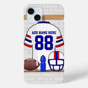 Coque iPhone 15 Mini Jersey de football blanc rouge