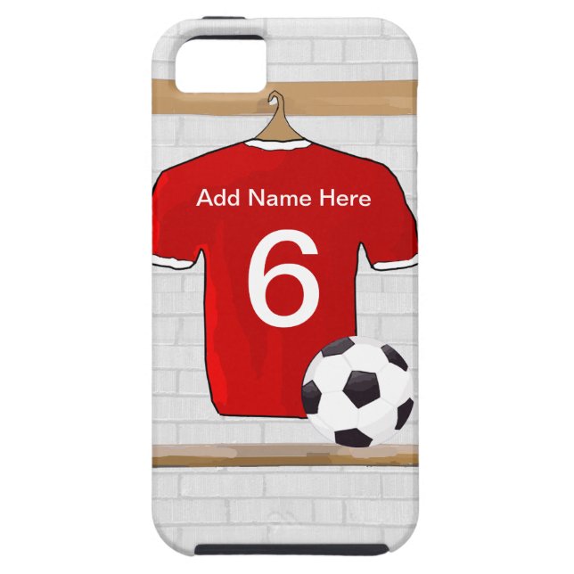 Coques Case-Mate iPhone Jersey de football rouge et blanc personnalisé (Dos)