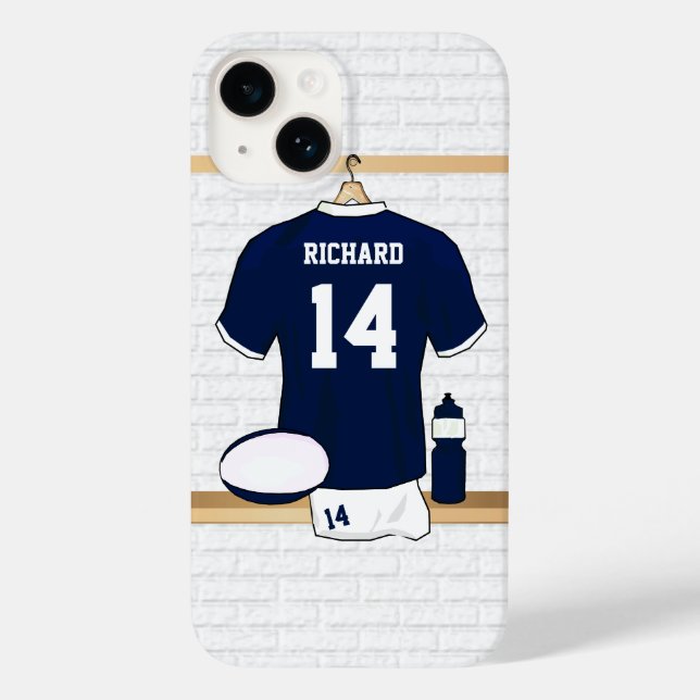 Coques Case-Mate iPhone Jersey de rugby personnalisé dans vestiaire (Verso)