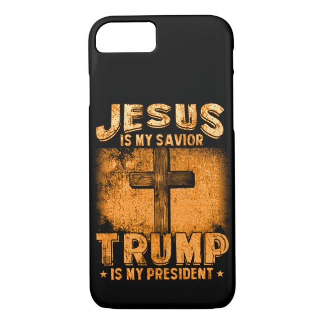 Coques Case-Mate iPhone Jésus Est Mon Sauveur Trump Est Mon Président (Dos)