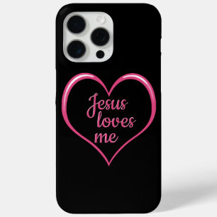Coque iPhone 15 Pro Max JÉSUS M'AIME dans Cœur