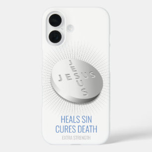 Coques iPhone 16 Jesus Pill - Foi personnalisable Prière Dieu chrét
