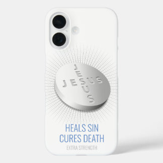 Coques iPhone 16 Jesus Pill - Foi personnalisable Prière Dieu chrét