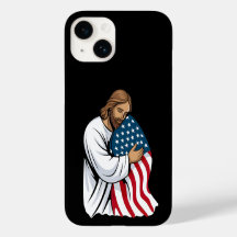 Jésus serrant le drapeau américain