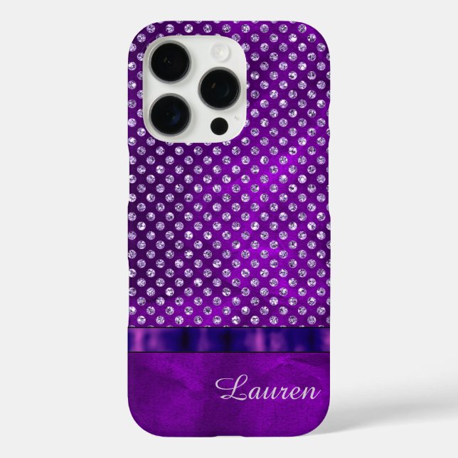 Coques Case-Mate iPhone Jeu d'argent royal pourpre personnalisé (Verso)