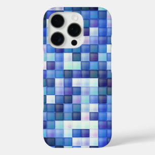 Coques iPhone 16 Pro Jeu vidéo Pixels Carré bleu Motif