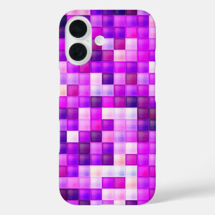Coques iPhone 16 Jeu vidéo Pixels Carré rose Motif