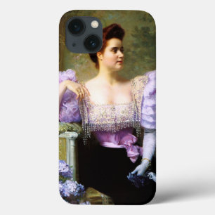 Case-Mate iPhone Case Jeune femme par un bouquet d'hydrangées