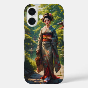 Coques iPhone 16 Jeune fille du jardin vert