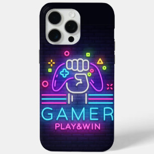 Coque iPhone 15 Pro Max Jeux néon pour jouer et gagner