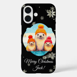 Coques iPhone 16 Joints mignons avec casquette tricoté illustration