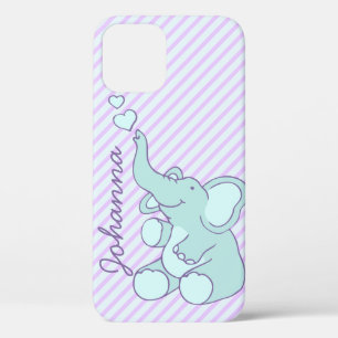 Case-Mate iPhone Case Joli aqua violet bébé assis éléphant