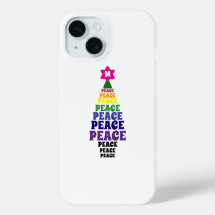 Coque Pour iPhone 15 Joli Arbre de Noël Arbre de Paix Arc-en-ciel Ajout