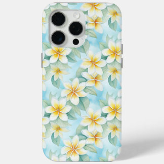 Coque iPhone 15 Pro Max Joli Blanc Jaune Frangipani Floral Designer
