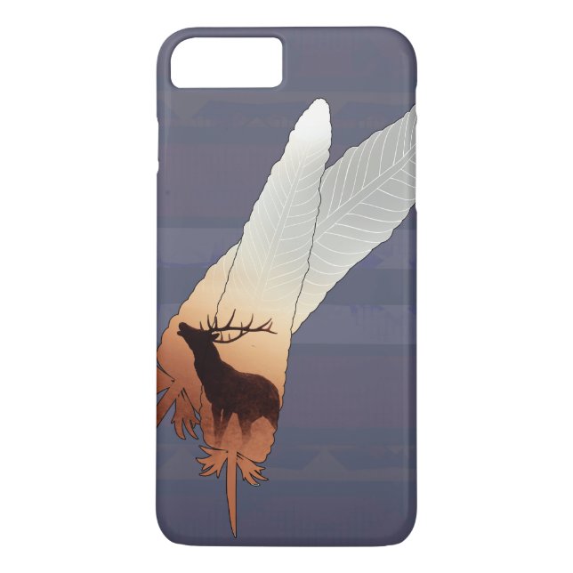 Coques Case-Mate iPhone Joli bleu marine de plume de Natif américain (Dos)