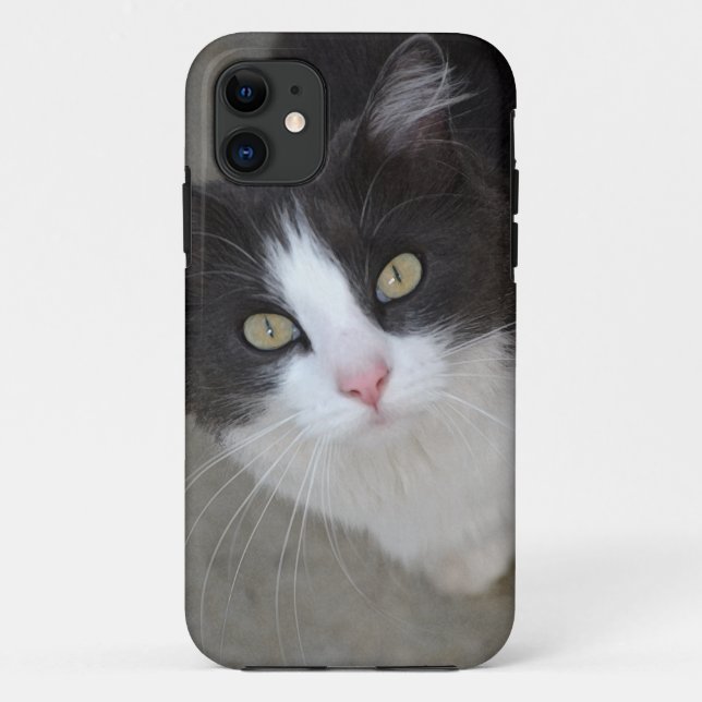 Coques Case-Mate iPhone Joli chat gris et blanc (Dos)