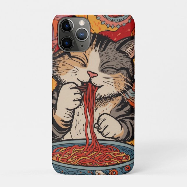 Coques Case-Mate iPhone Joli chat mangeant du ramen (Dos)