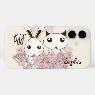 Coques iPhone 16 Joli chaton et lapin animal meilleurs amis enfants
