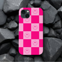 Joli Chaud Pink Checker & Happy Smile Faces