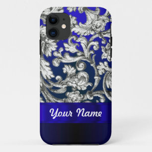 Coque Case-Mate Pour iPhone Joli damas fleuri bleu