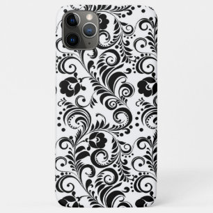 Case-Mate iPhone Case Joli design de fond floral noir et blanc