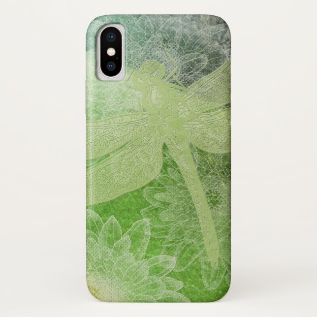 Coques Case-Mate iPhone Joli Dragonfly Green Art (Dos)