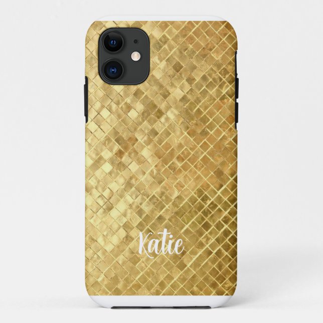 Coques Case-Mate iPhone Joli Faux Gold Nom Personnalisé (Dos)
