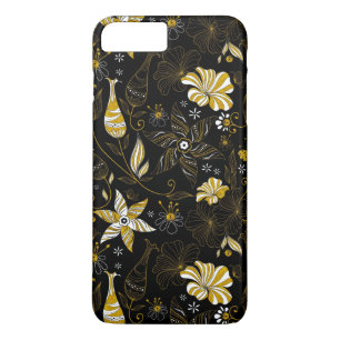 Case-Mate iPhone Case Joli fond floral noir doré vintage