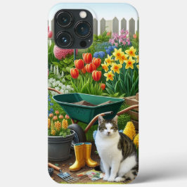 Case-Mate iPhone Case Joli jardin de fleurs avec chat