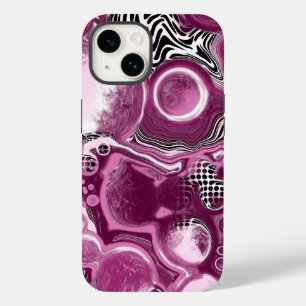 Coque Pour iPhone 14 Joli Magenta rose Digital Pour Peinture