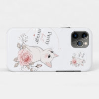 Joli mais Sauvage Kawaii Chat Rose Case