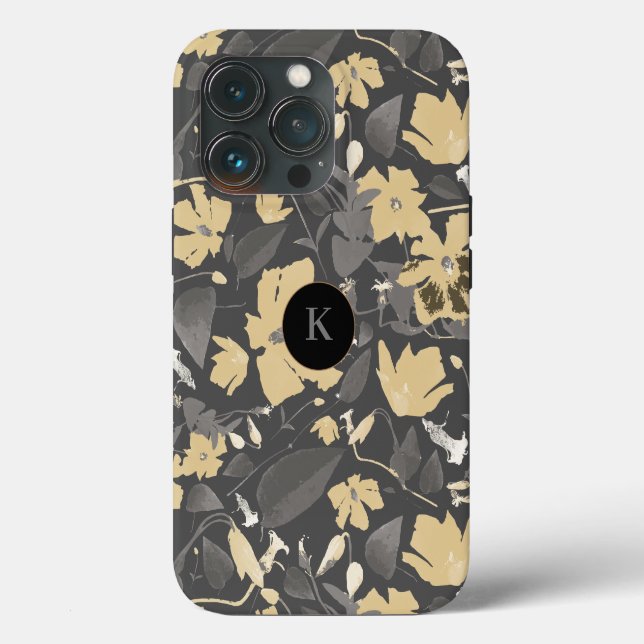 Coques Case-Mate iPhone Joli modèle floral monogramme (Verso)