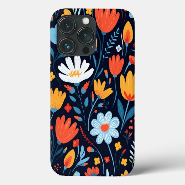 Coques Case-Mate iPhone Joli modèle floral noir féminin (Verso)
