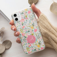 Joli monogramme botanique rose pastel