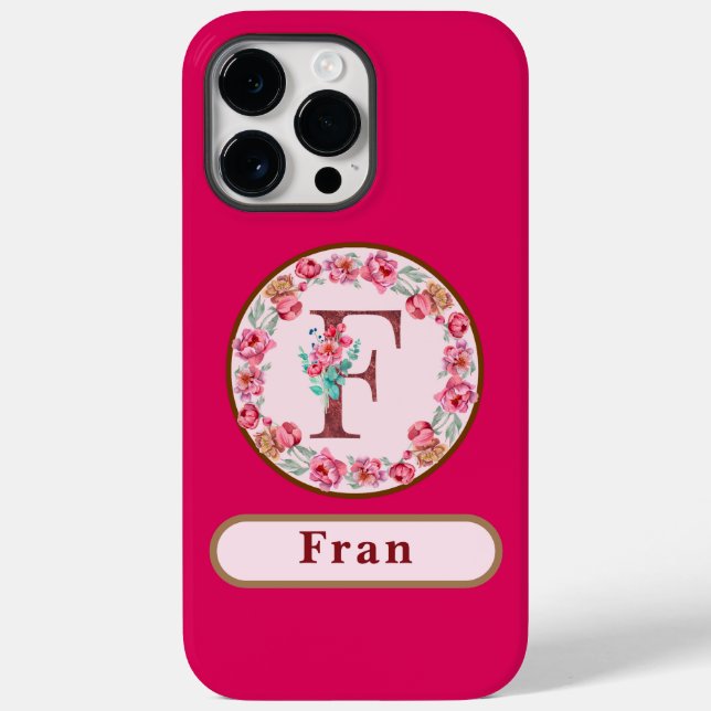 Coques Case-Mate iPhone Joli Monogramme F Floral (Verso)