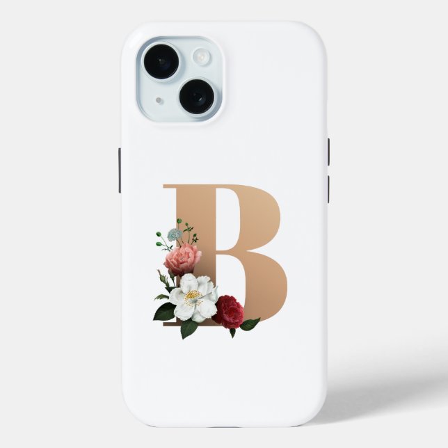 Coques Case-Mate iPhone Joli Monogramme Floral B, (Verso)