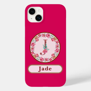 Coque Pour iPhone 14 Plus Joli Monogramme J Floral