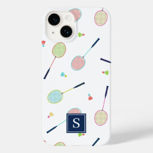 Coque Pour iPhone 14 Joli Monogramme personnalisé Badminton Motif