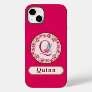 Coque Pour iPhone 14 Plus Joli Monogramme Q Floral
