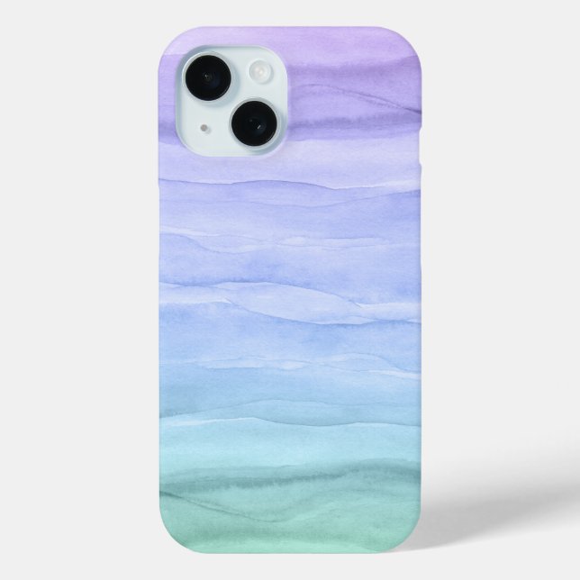 Coques Case-Mate iPhone Joli Motif aquarelle bleu Ombre Abstrait (Verso)