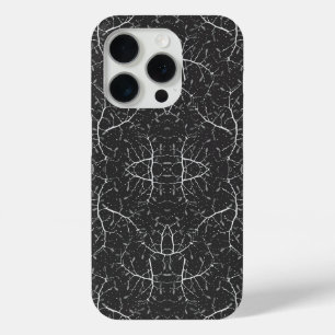 Coque iPhone 15 Pro Joli motif d'arbre noir et blanc
