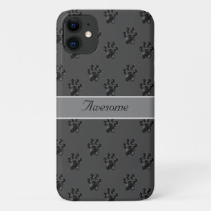 Case-Mate iPhone Case Joli motif de patte grise et calligraphie
