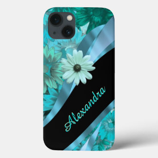 Case-Mate iPhone Case Joli motif floral bleu aqua personnalisé