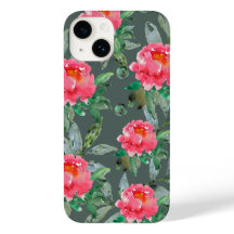 Joli motif floral de pivoines roses à l'aquarelle 