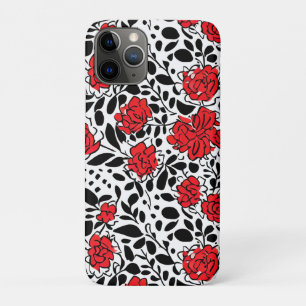Case-Mate iPhone Case Joli motif floral en rouge, noir et blanc