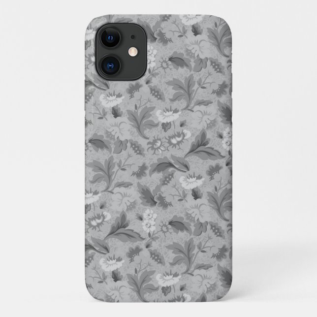Coques Case-Mate iPhone Joli motif floral gris (Dos)